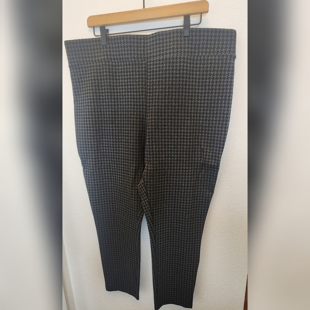 LOFT Women’s Houndstooth Ponte Knit Leggings Black Gray Size XXL